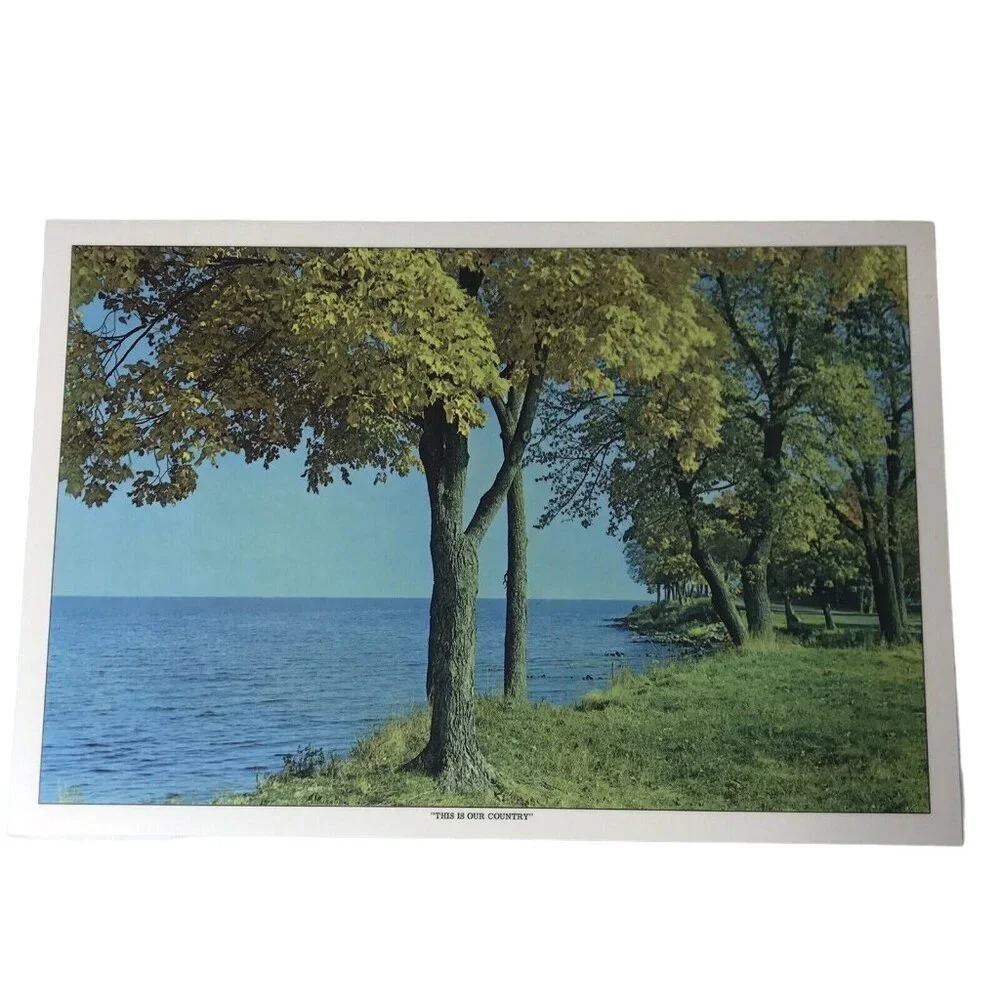 Set Of 6 Vintage “This Is Our Country” Placemats, Laminated & Washable